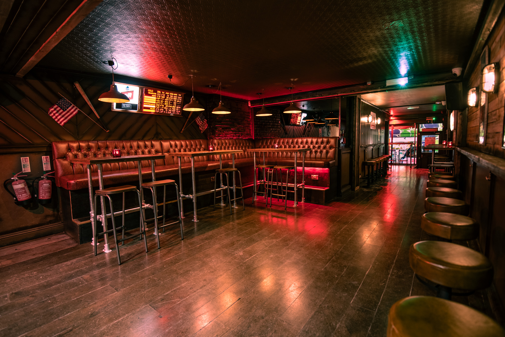 Billy Bootleggers Basement: stylish venue with leather seating for events and gatherings.