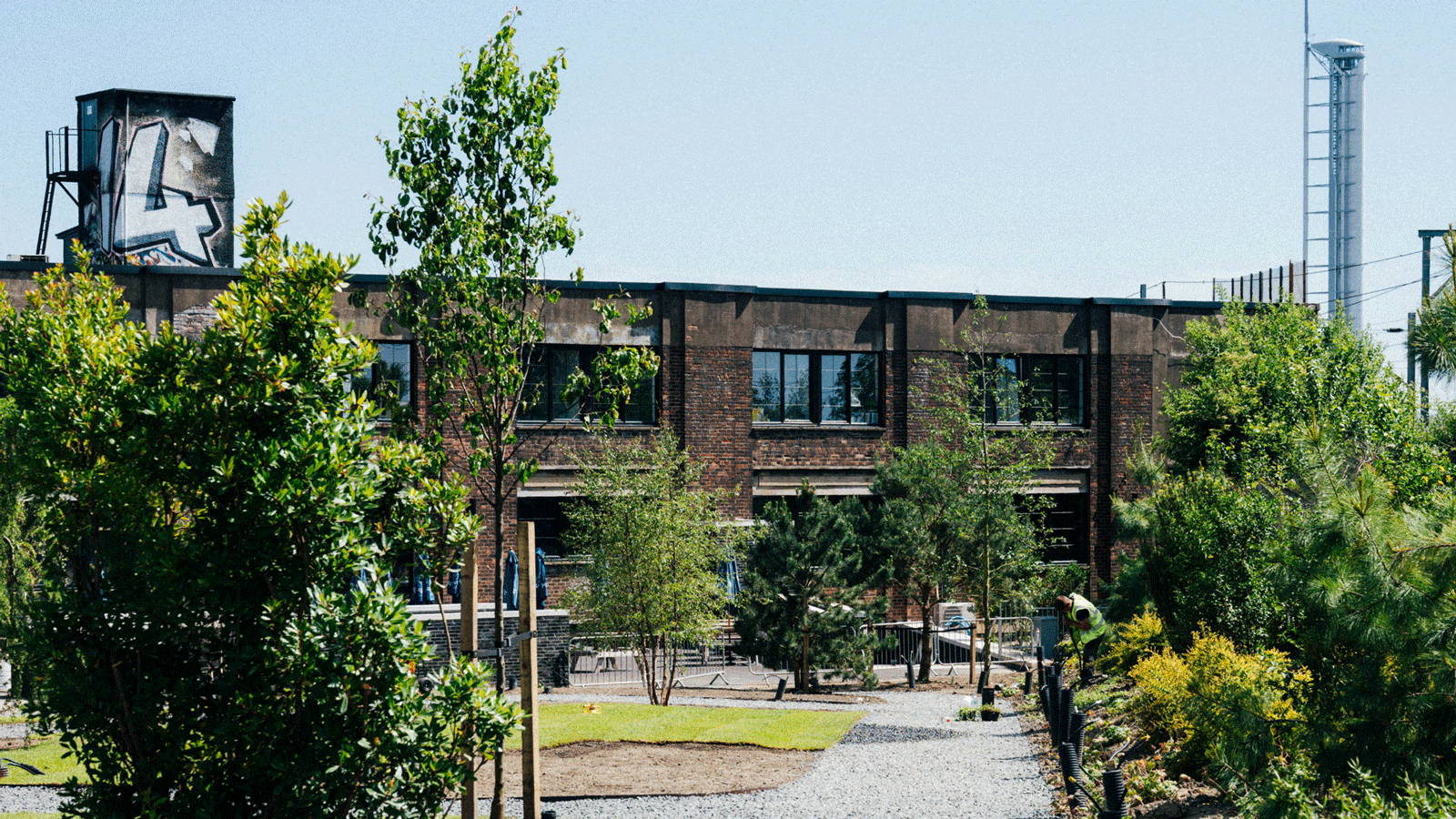 Garden at SWG3: versatile outdoor venue with greenery for events and gatherings.