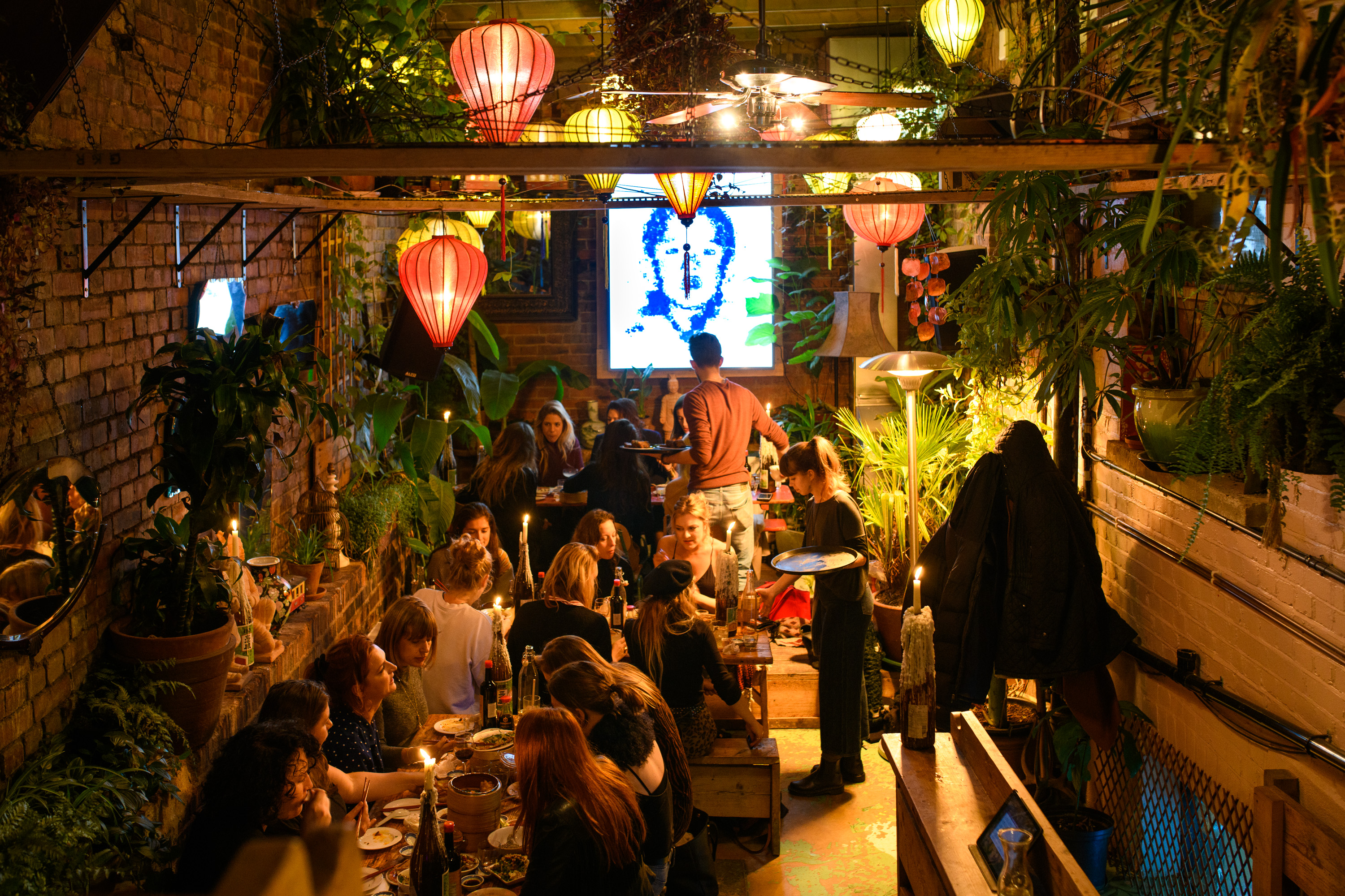 Hanging Garden Room dining space with greenery, ideal for networking events and gatherings.