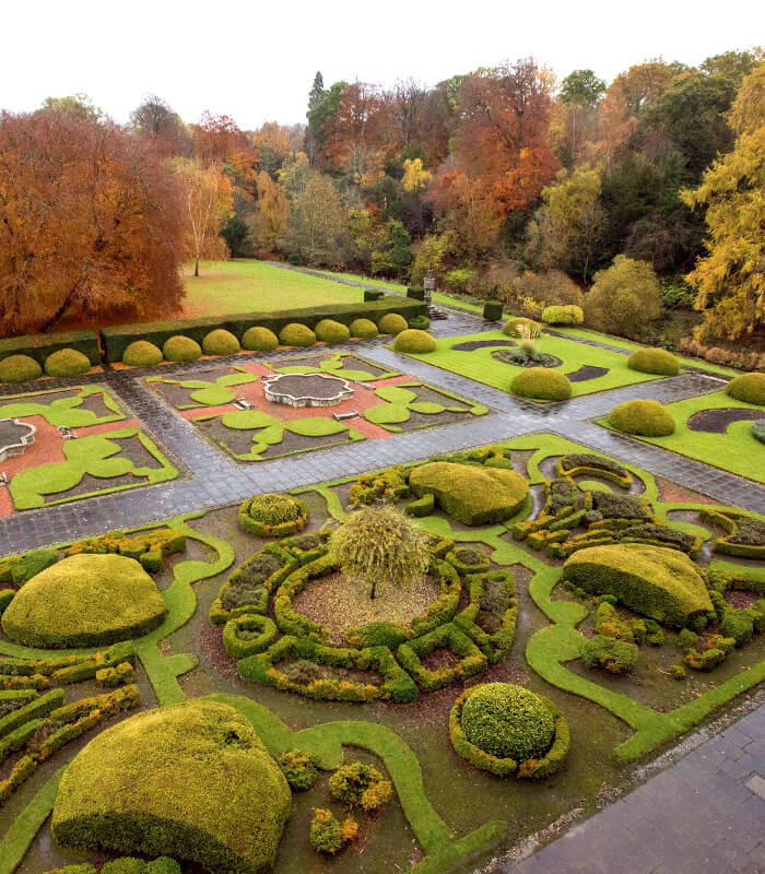 19th Century Italian Gardens at Newbattle Abbey, perfect for weddings and outdoor events.