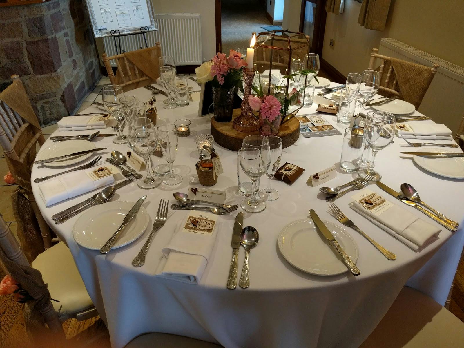 Elegant round table setup in Woodlands Suite, Beeston Manor for events and dining.