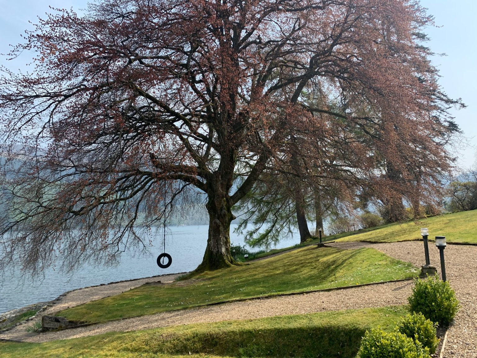 Woodside Lodge lakeside venue with lush greenery, perfect for outdoor retreats and events.