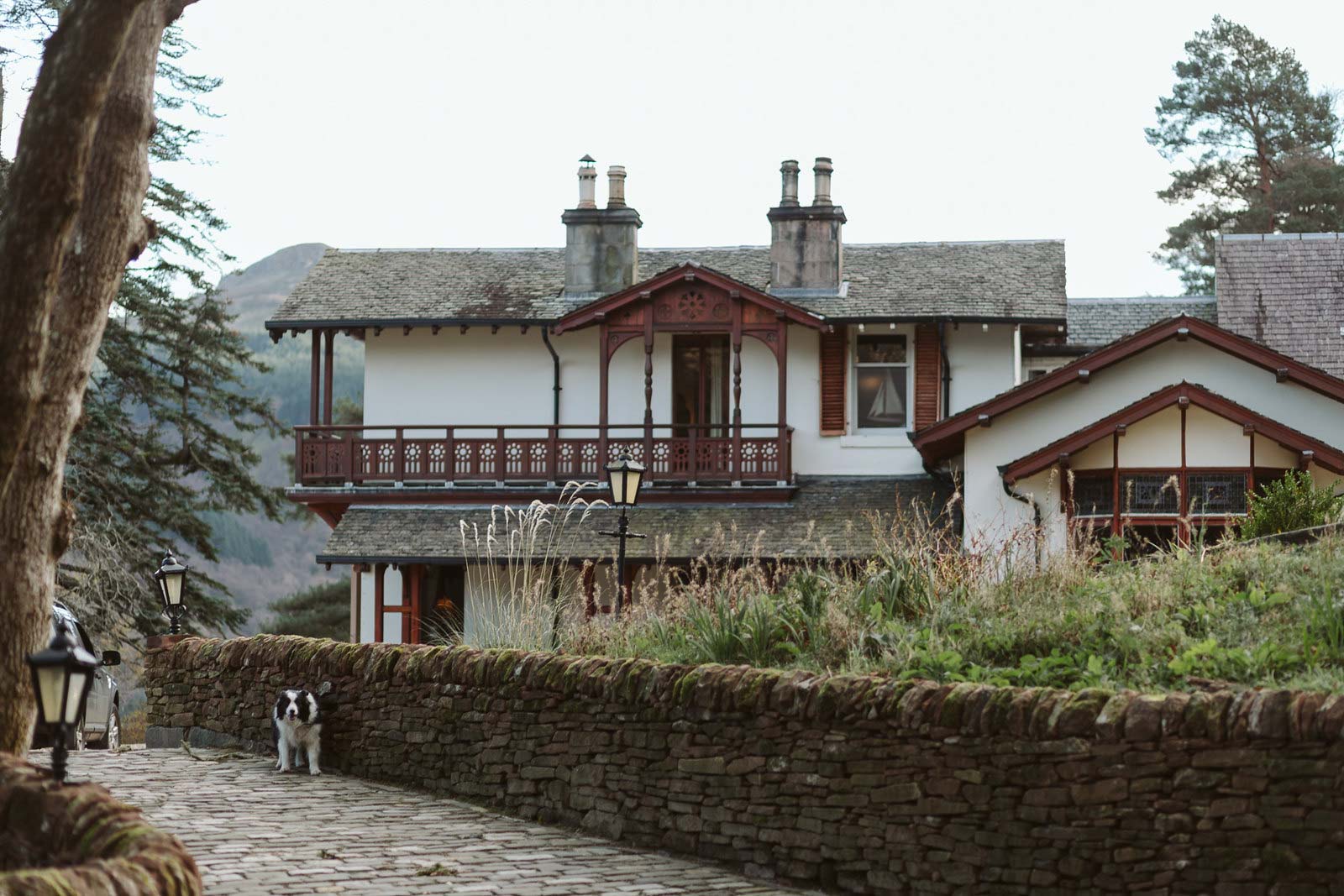 Charming Woodside Lodge venue for intimate gatherings and retreats, featuring picturesque architecture.