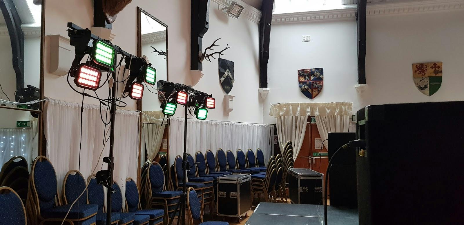 Drawing Room at Argyllshire Gathering, stage setup for intimate events and presentations.