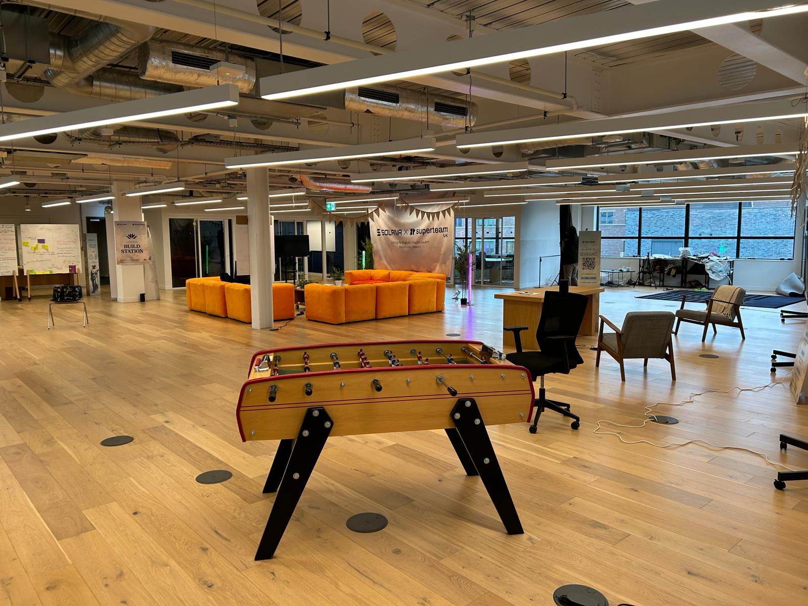 Versatile event space in Shoreditch with natural light, ideal for meetings and workshops.