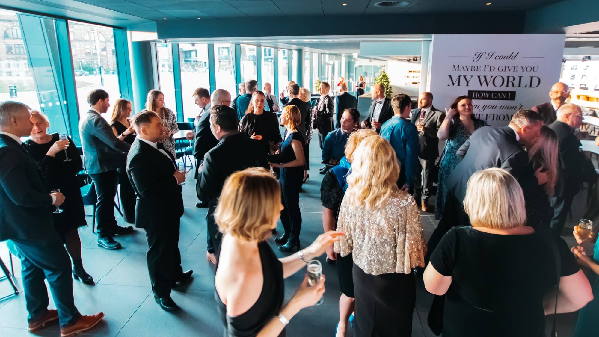 Vibrant networking event at The Black and White Lounge, First Direct Arena Leeds.