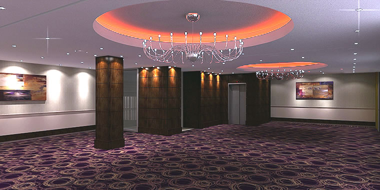 Madison Room at Avenue Banqueting: elegant event space with stylish chandeliers for gatherings.