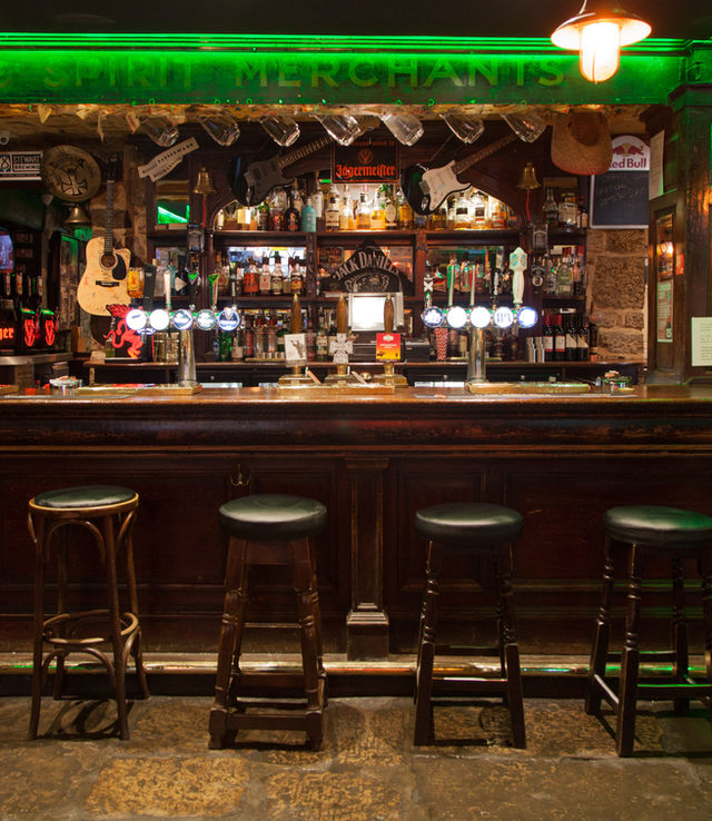 Cozy Bannermans Bar with rustic decor, ideal for networking events and gatherings.