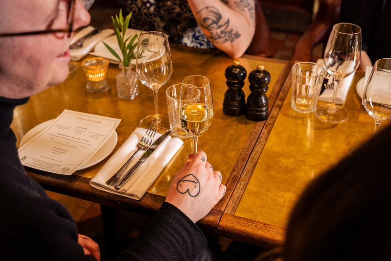 Stylish dining setup for weddings and events in Hawksmoor Edinburgh, featuring elegant decor.