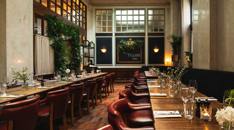 Elegant Tellers Room in Hawksmoor Edinburgh, perfect for intimate corporate events.