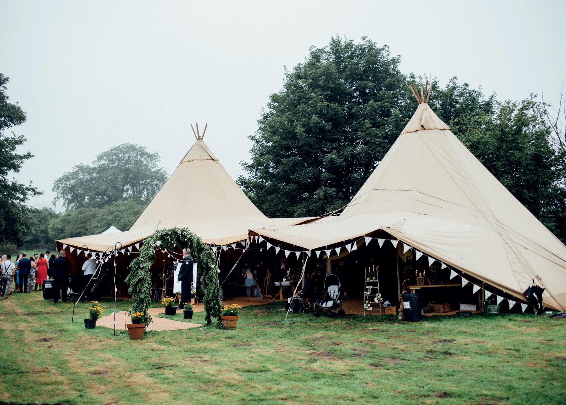 Elegant tipis in a natural setting for weddings and corporate retreats.