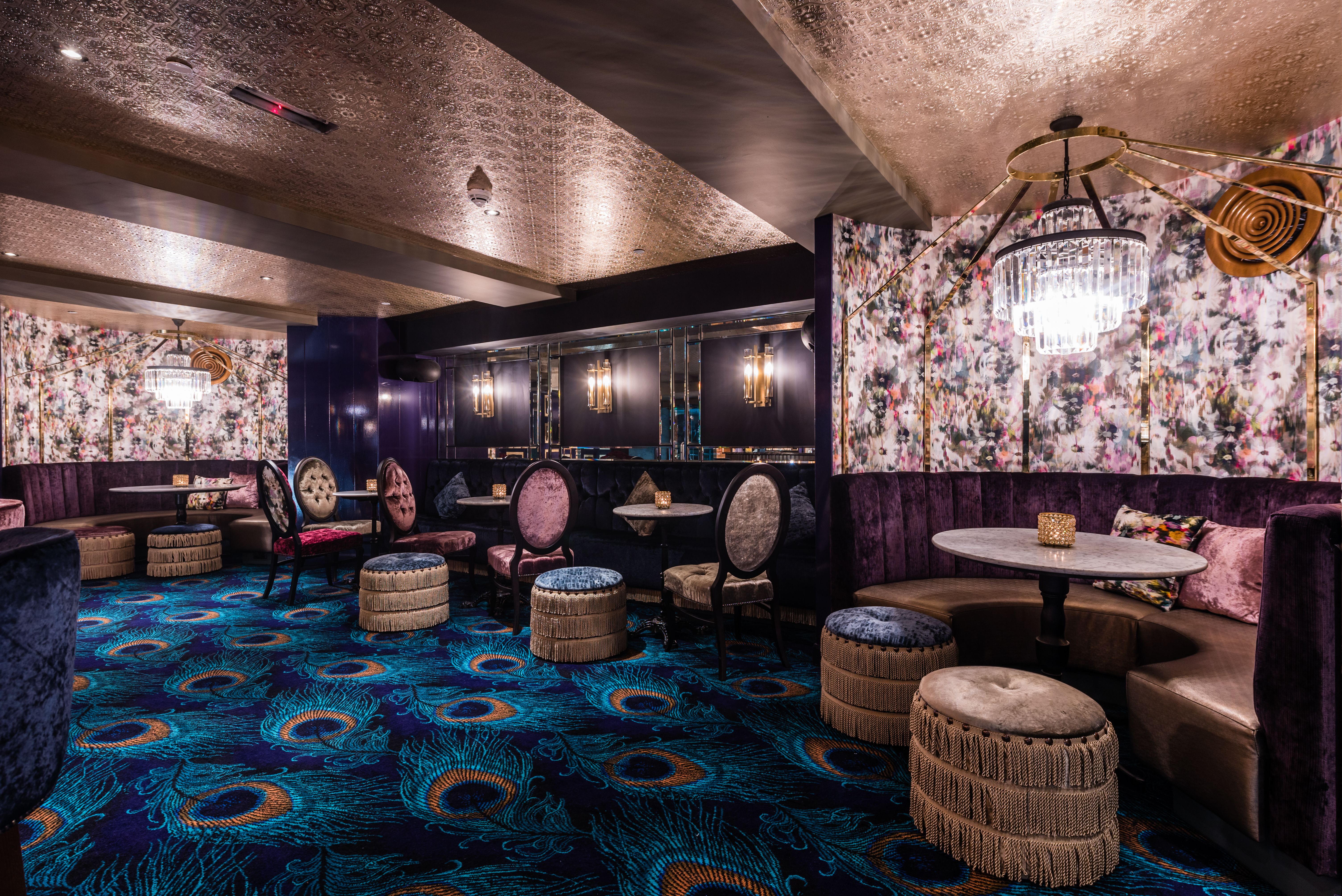 Stylish Boudoir in Brewhemia venue with plush seating for intimate gatherings and events.