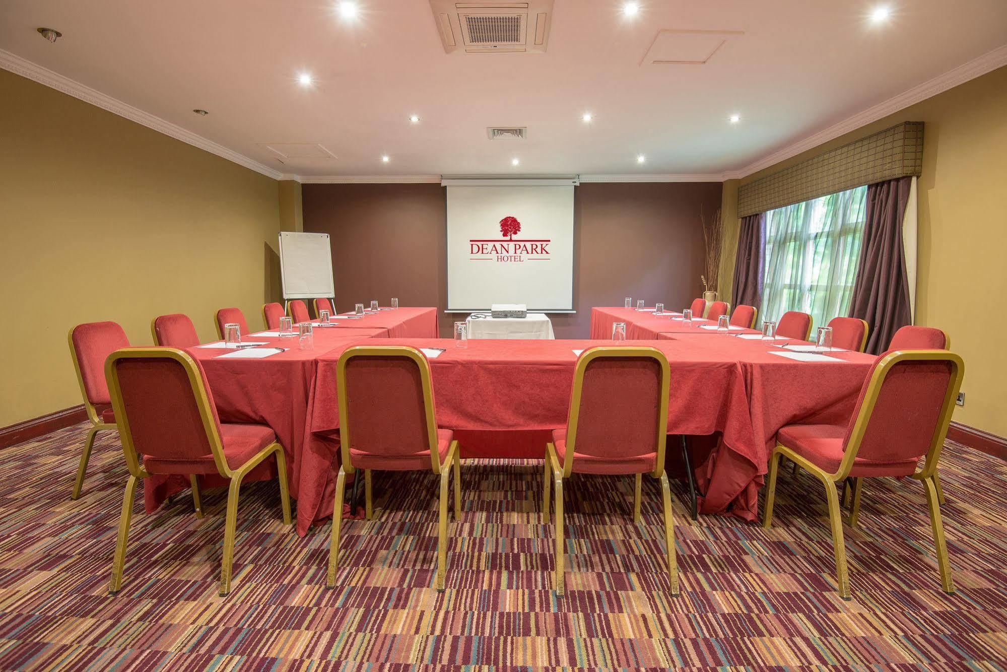 Conference Suite at Dean Park Hotel, featuring a red tablecloth for corporate events.