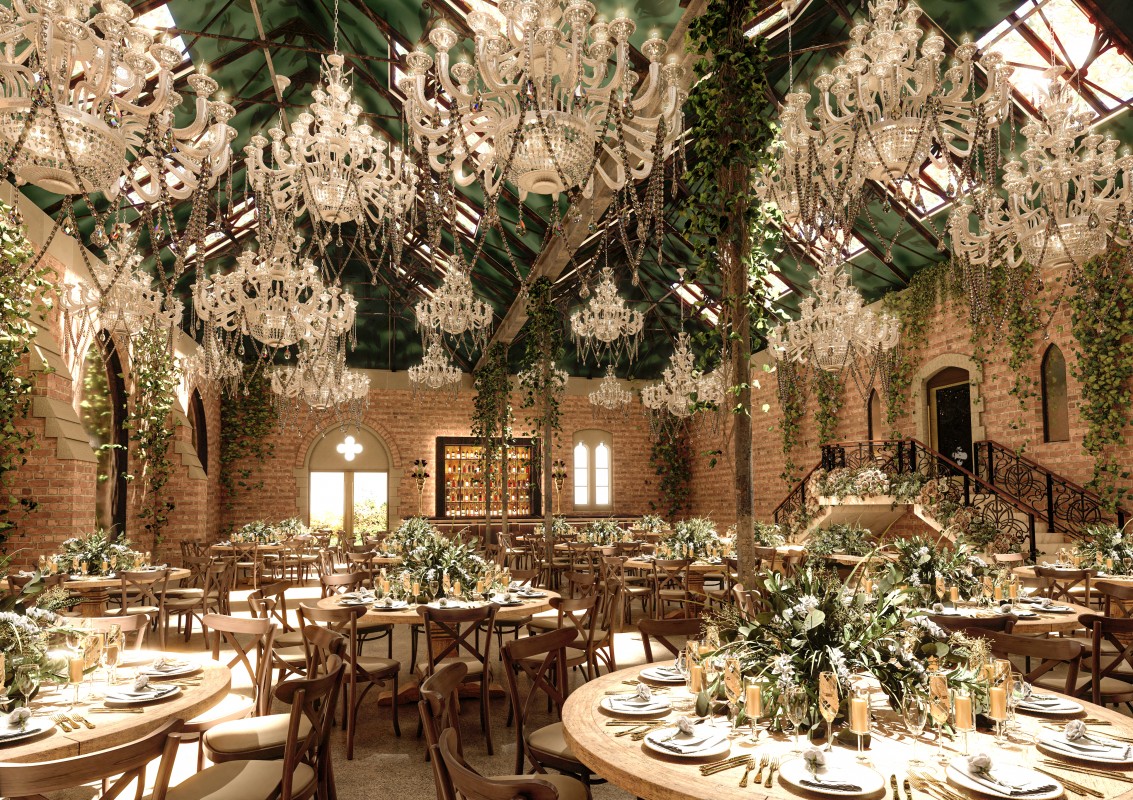 Elegant Bridal Suite with chandeliers, perfect for weddings and corporate events.