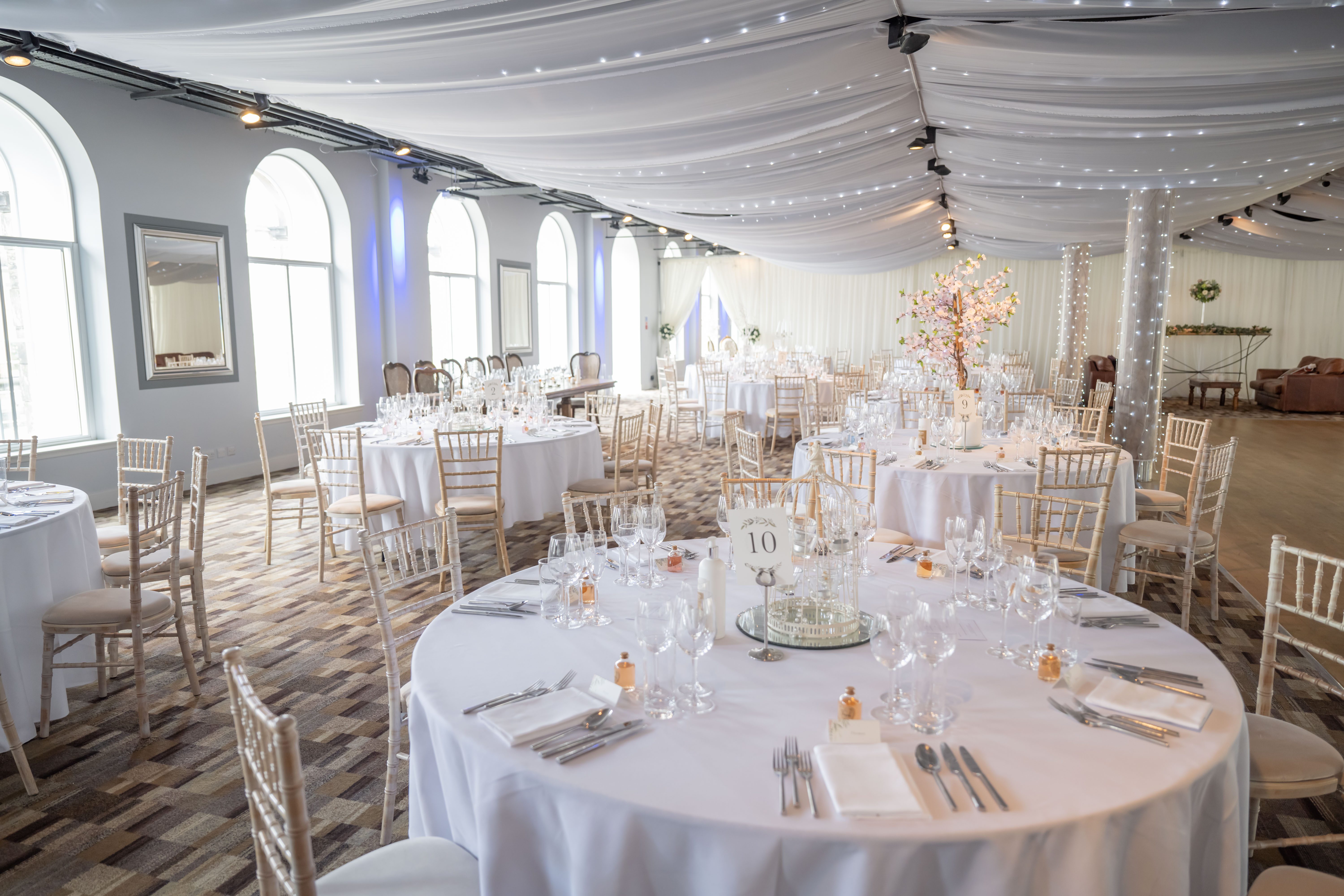 Elegant ceremony area at Eskmills Venue, perfect for weddings and formal events.