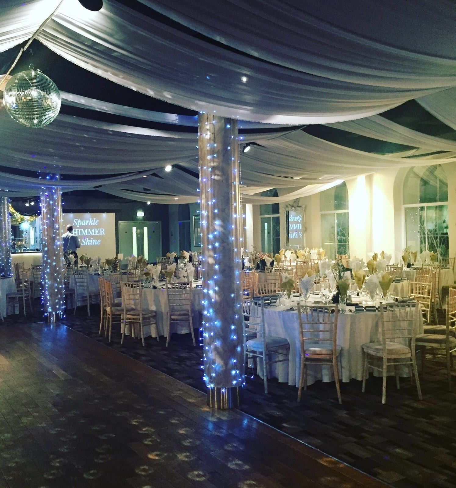 Elegant Glass Atrium at Eskmills Venue, perfect for gala events with soft lighting.