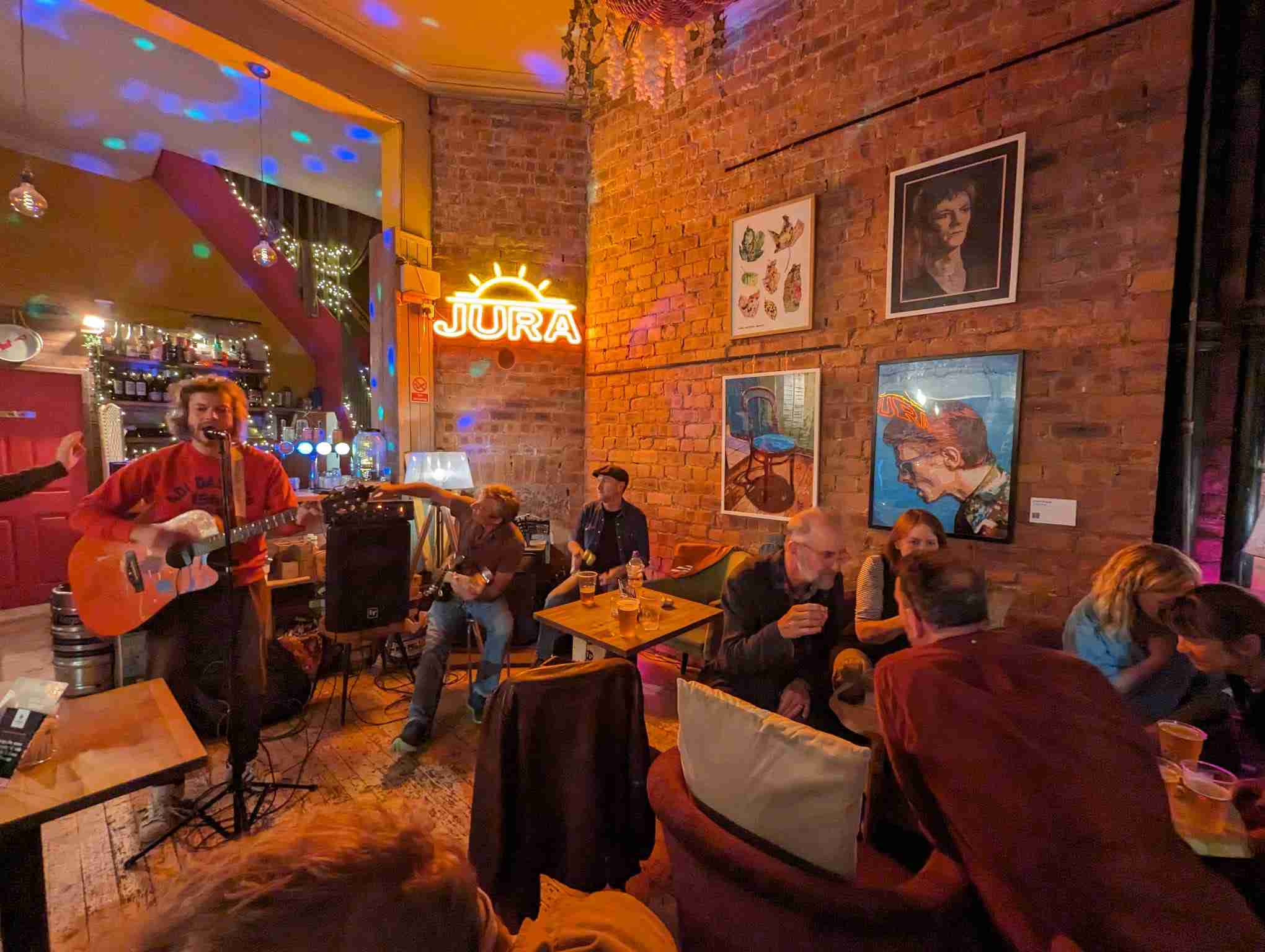 Under the Arch Bar in Leith Arches, cozy venue for live music and social events.