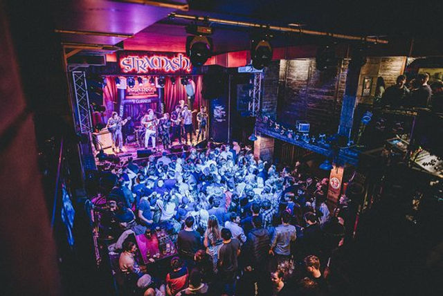 Vibrant dance floor at Stramash, ideal for concerts and corporate events.