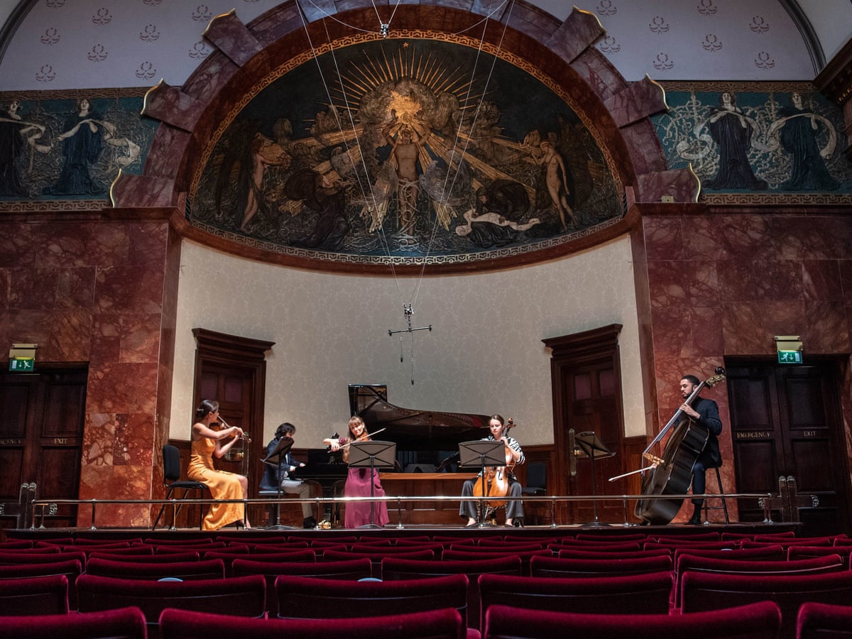 Wigmore Hall auditorium with ornate backdrop, ideal for live entertainment events.