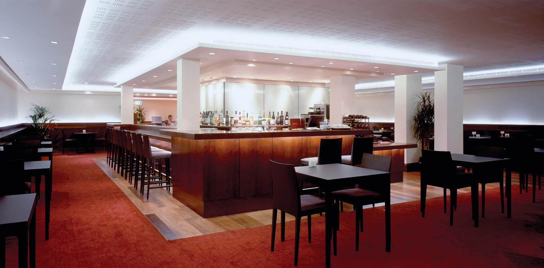 Sleek bar area in Wigmore Hall, ideal for networking and social events.