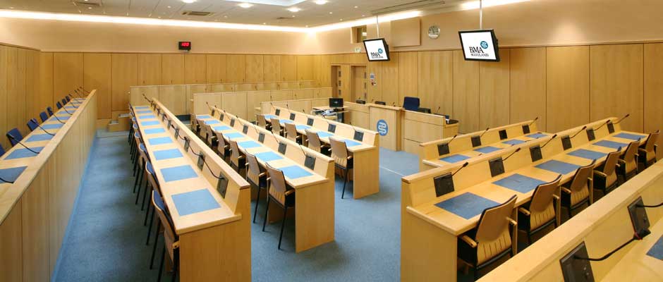Combined Meeting Rooms 1 & 2 in BMA Scotland, ideal for conferences and workshops.