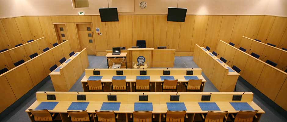 Combined Meeting Rooms 1 & 2 in BMA Scotland, featuring a central speaker's area for conferences.