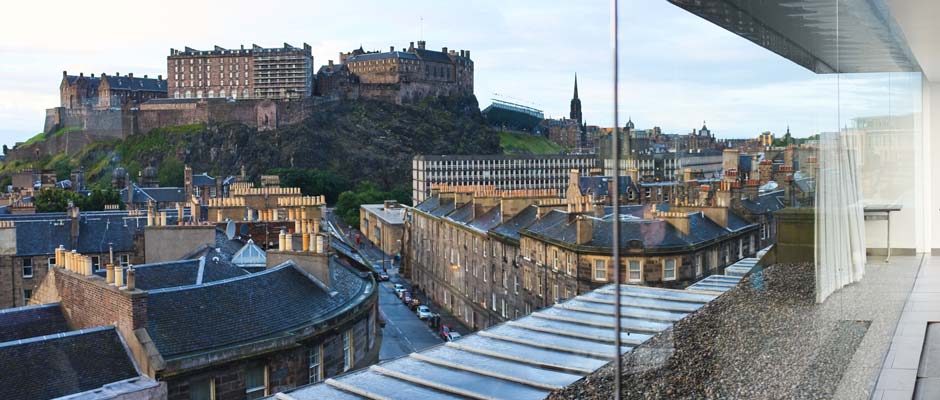 Edinburgh Castle view from BMA Scotland Conservatory, perfect for weddings and conferences.