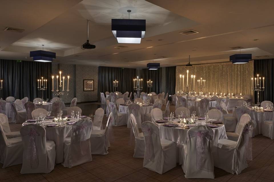 Elegant banquet hall at Village Hotel Edinburgh, perfect for weddings and corporate events.