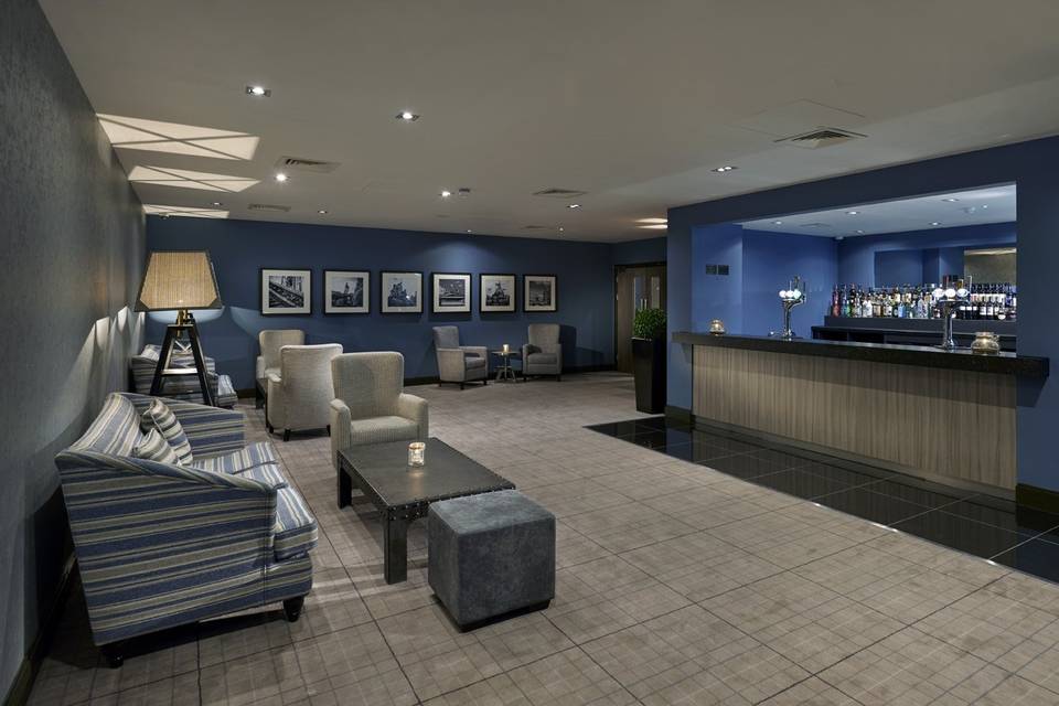 Stylish lounge area in Village Hotel Edinburgh for networking and events.