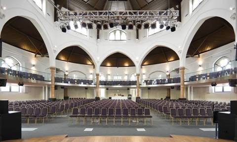 Diamond Arena in The Rock Tower: spacious venue with high ceilings for conferences and seminars.