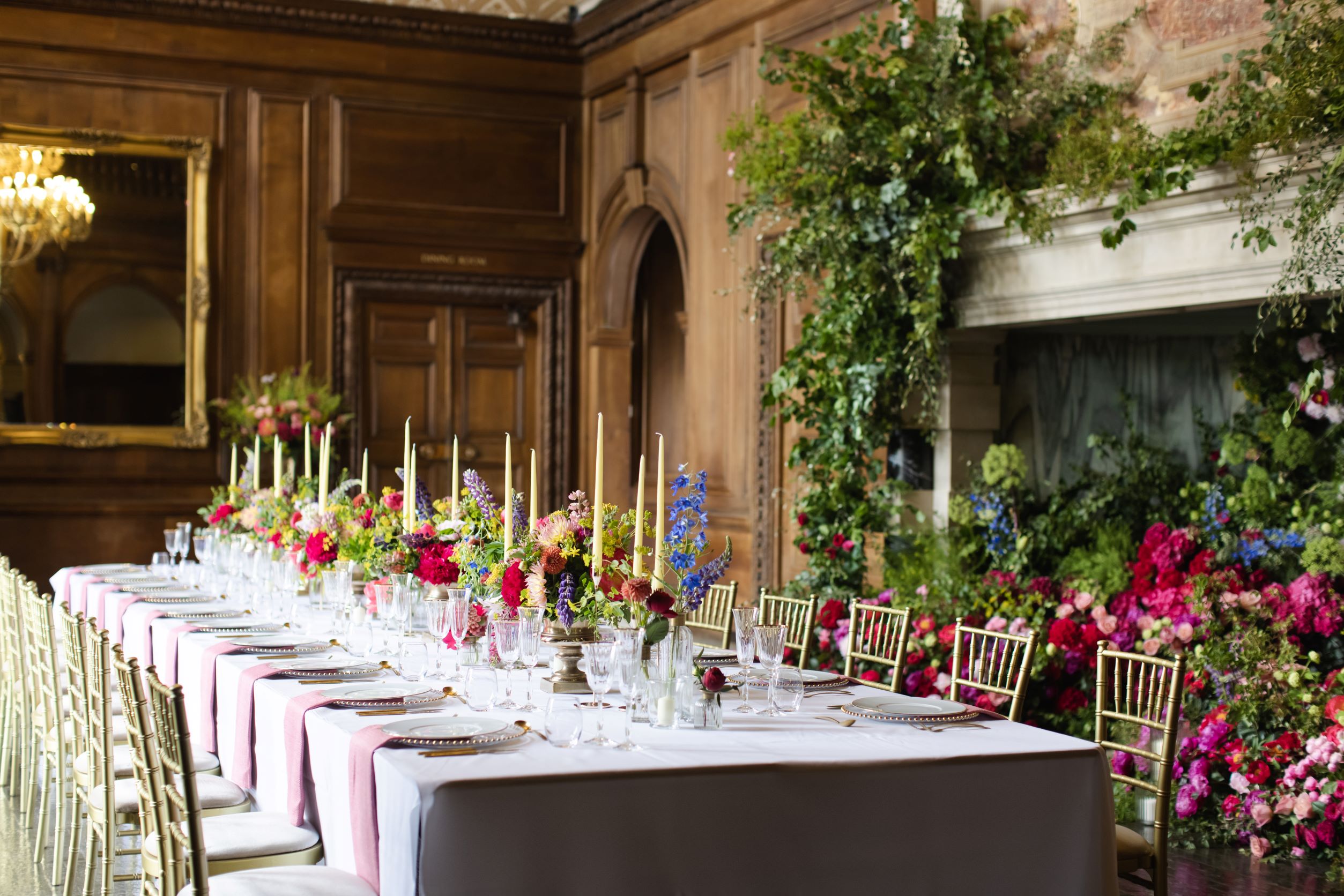 Elegant long table at Addington Palace, perfect for weddings and corporate events.