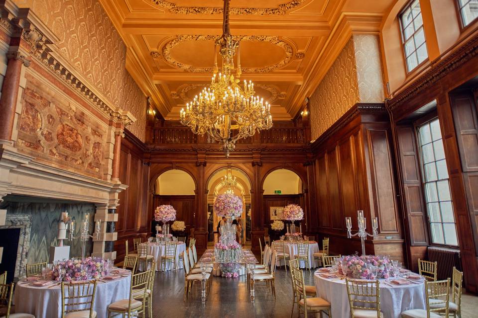 Elegant Addington Palace event space with high ceilings, ideal for upscale weddings.