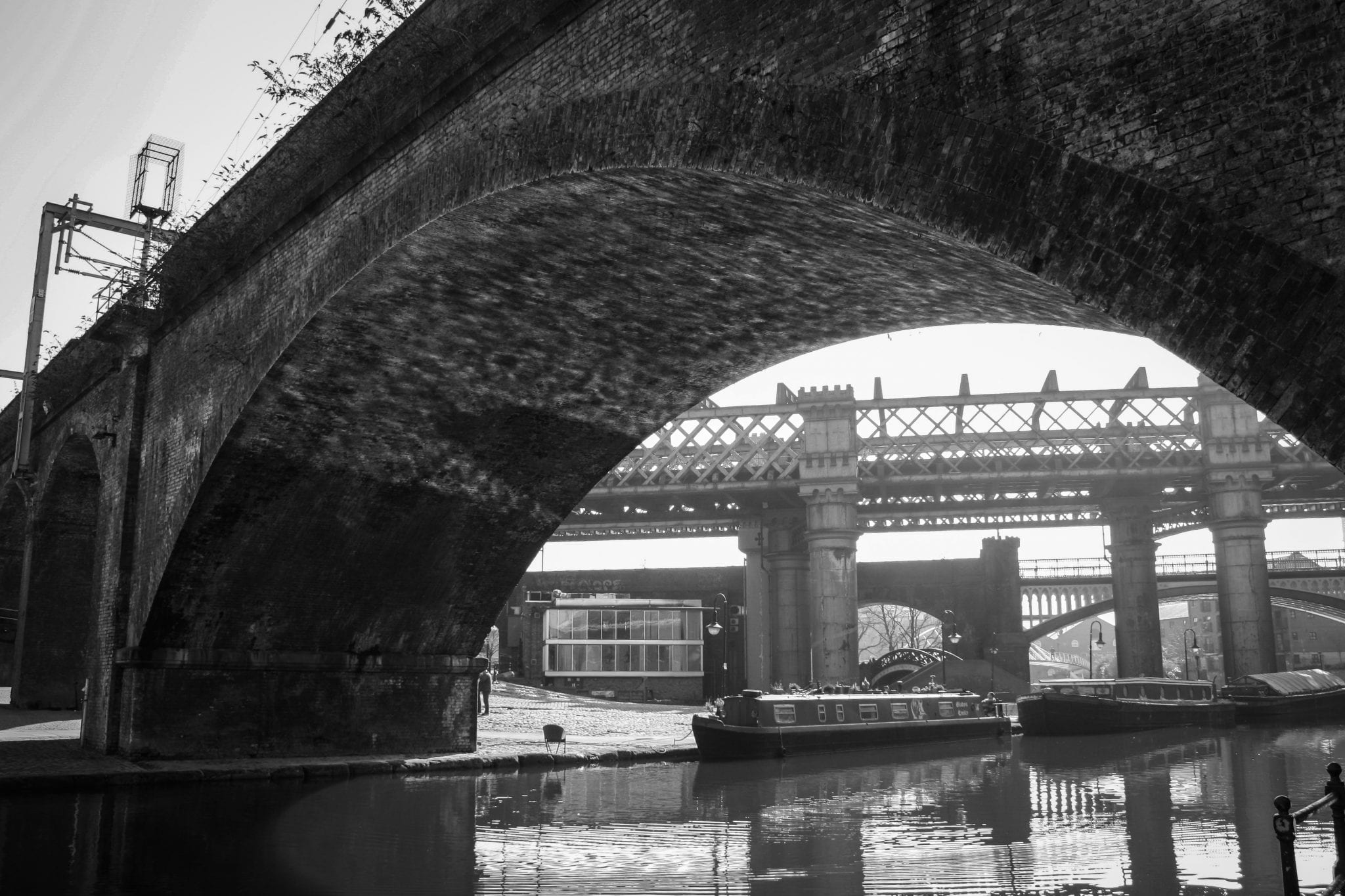Urban landscape with bridges at Castlefield Hotel, perfect for outdoor events and photography.