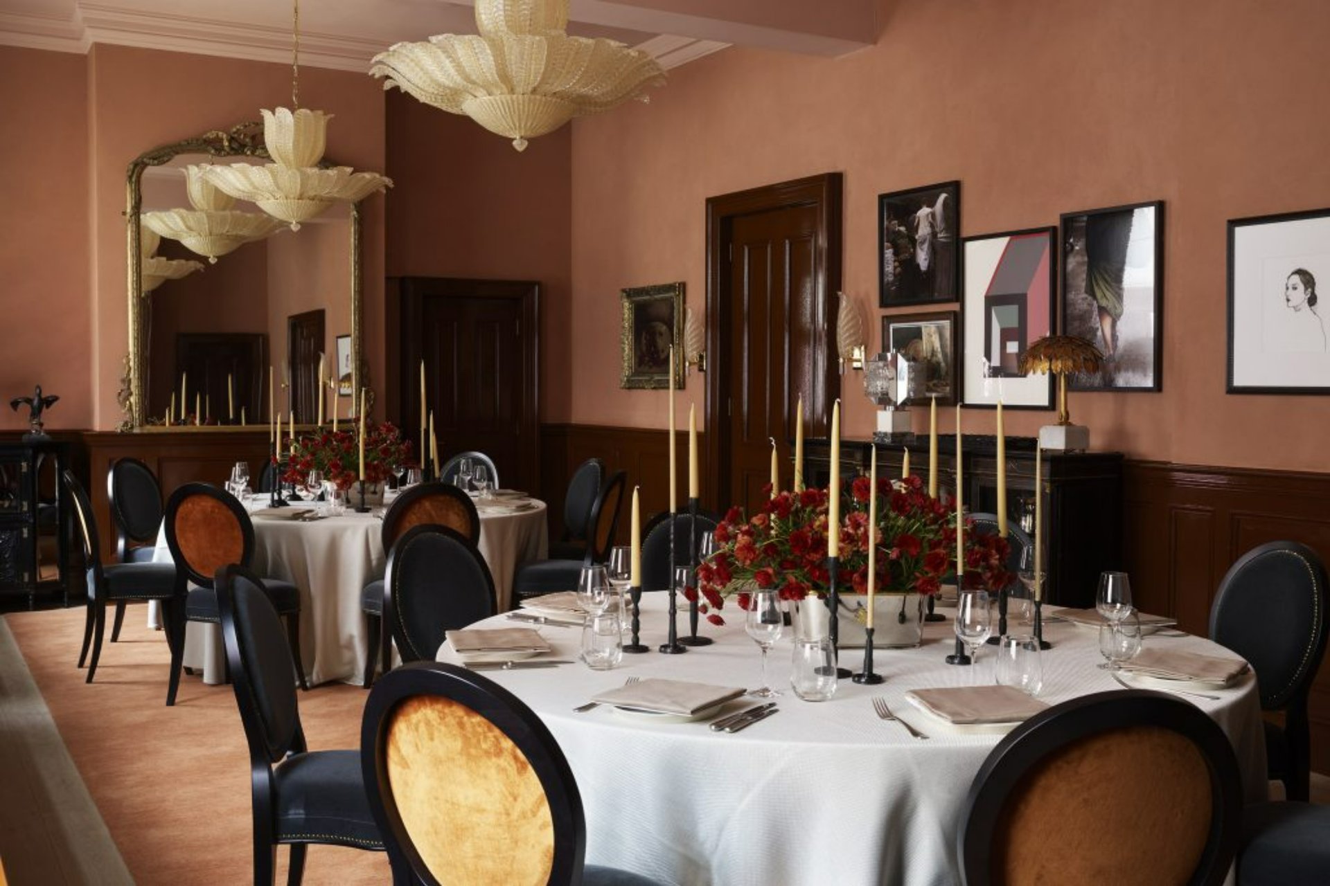 Elegant dining room at The NoMad London, perfect for upscale events and intimate gatherings.