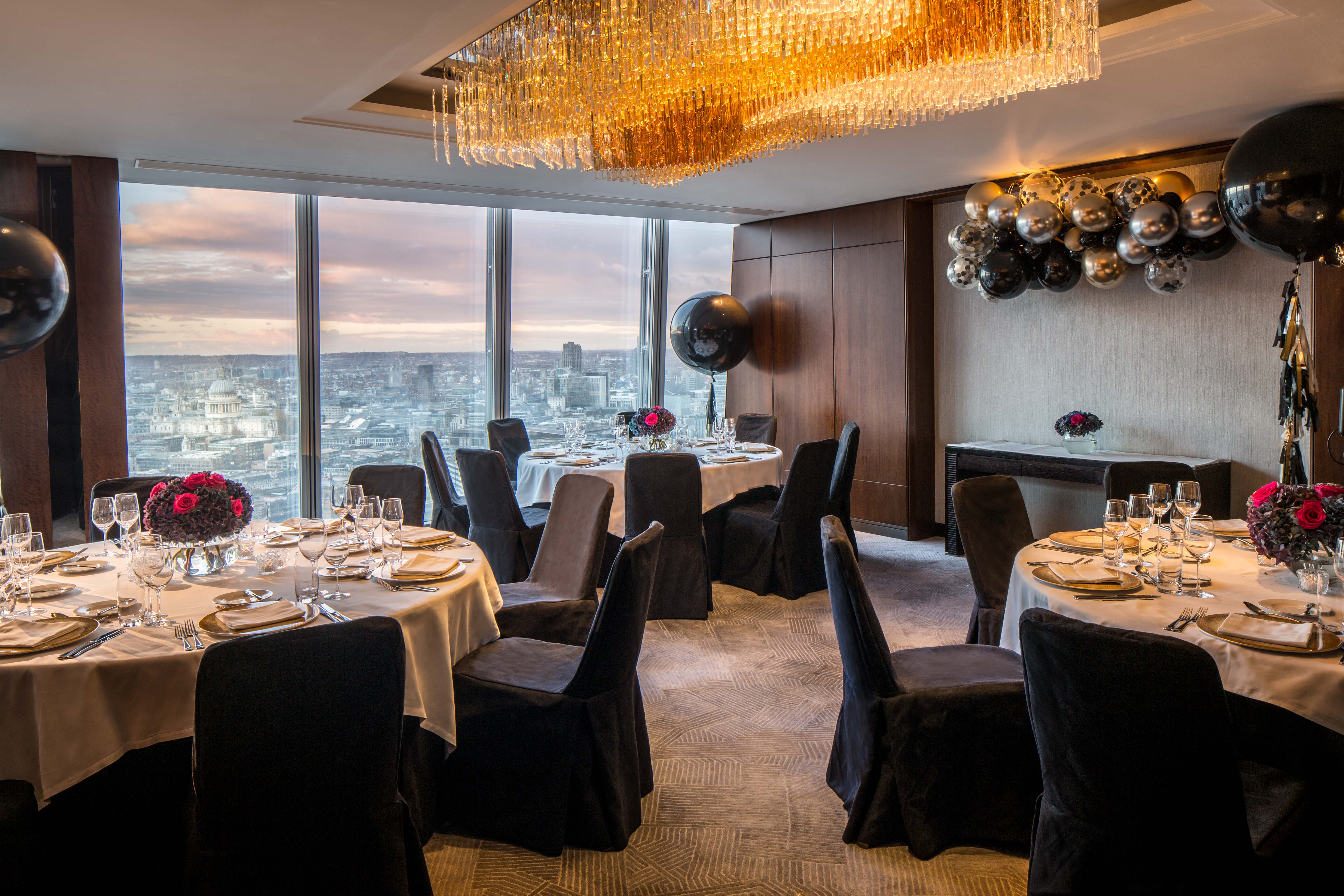 Elegant dining room at Shangri-La The Shard, London, perfect for corporate events and celebrations.