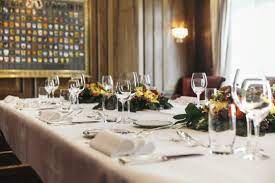Elegant dining table setup at Zunftzimmer, Mandarin Oriental Zurich for corporate events.