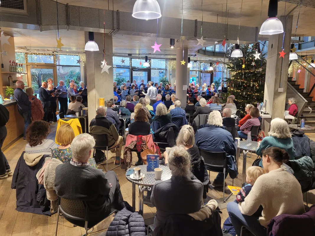 Rose Cafe in Rose Theatre: cozy festive venue for seasonal gatherings and networking.