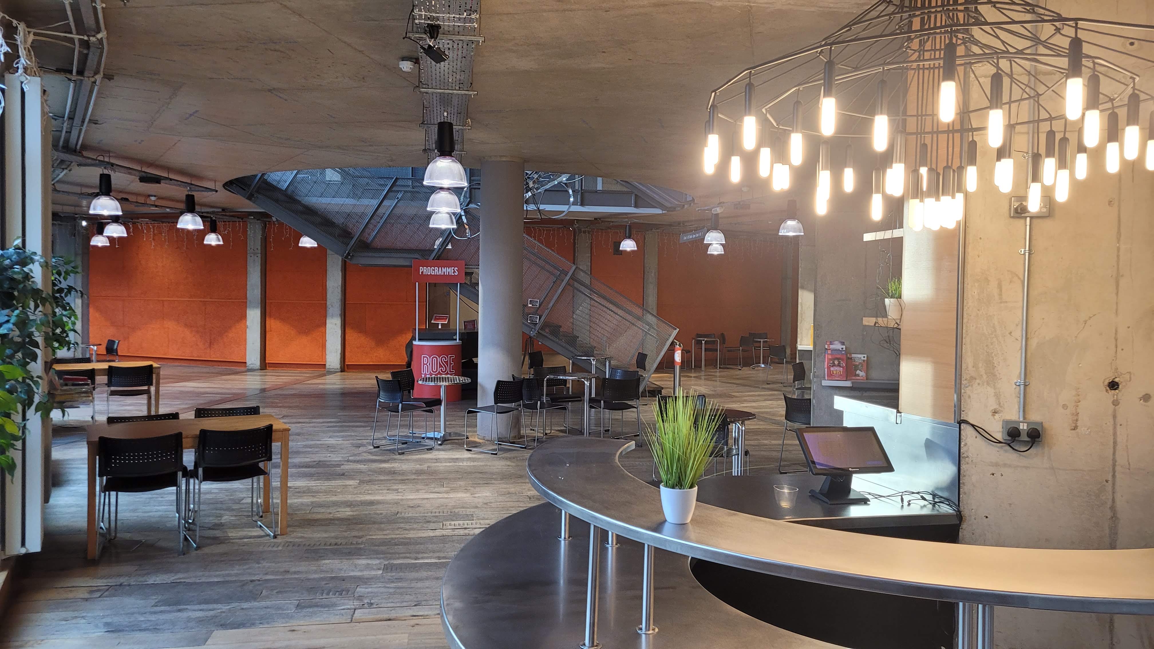 The Rose Cafe: versatile event space with modern decor for meetings and gatherings.