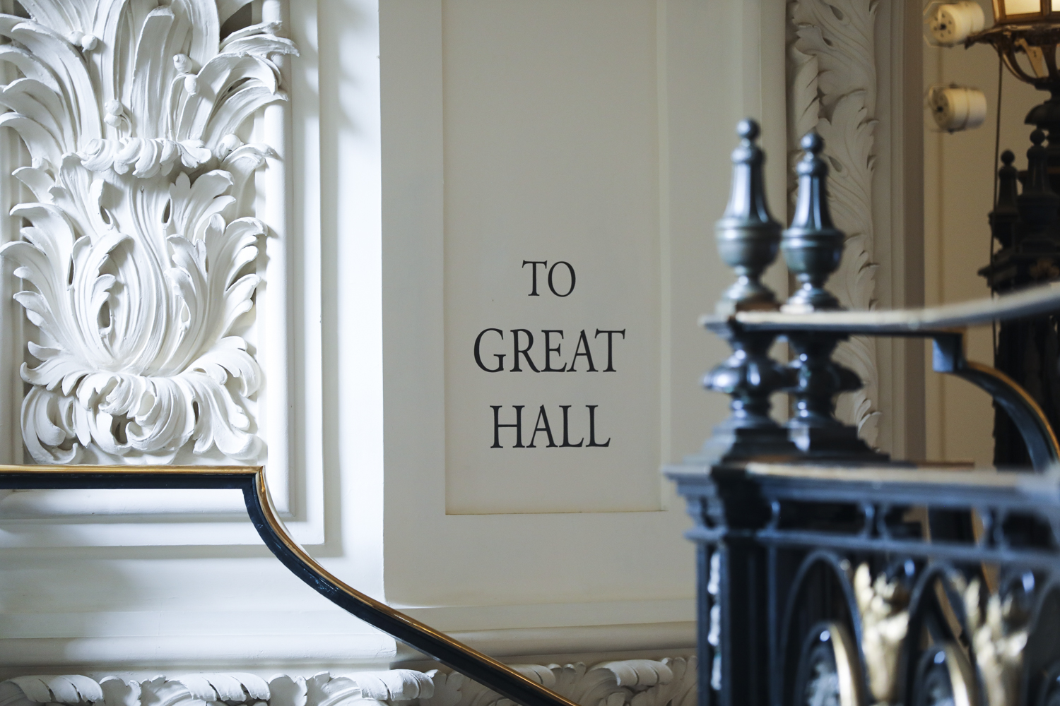 Great Hall in Central Hall Westminster, ornate decor for upscale events and conferences.
