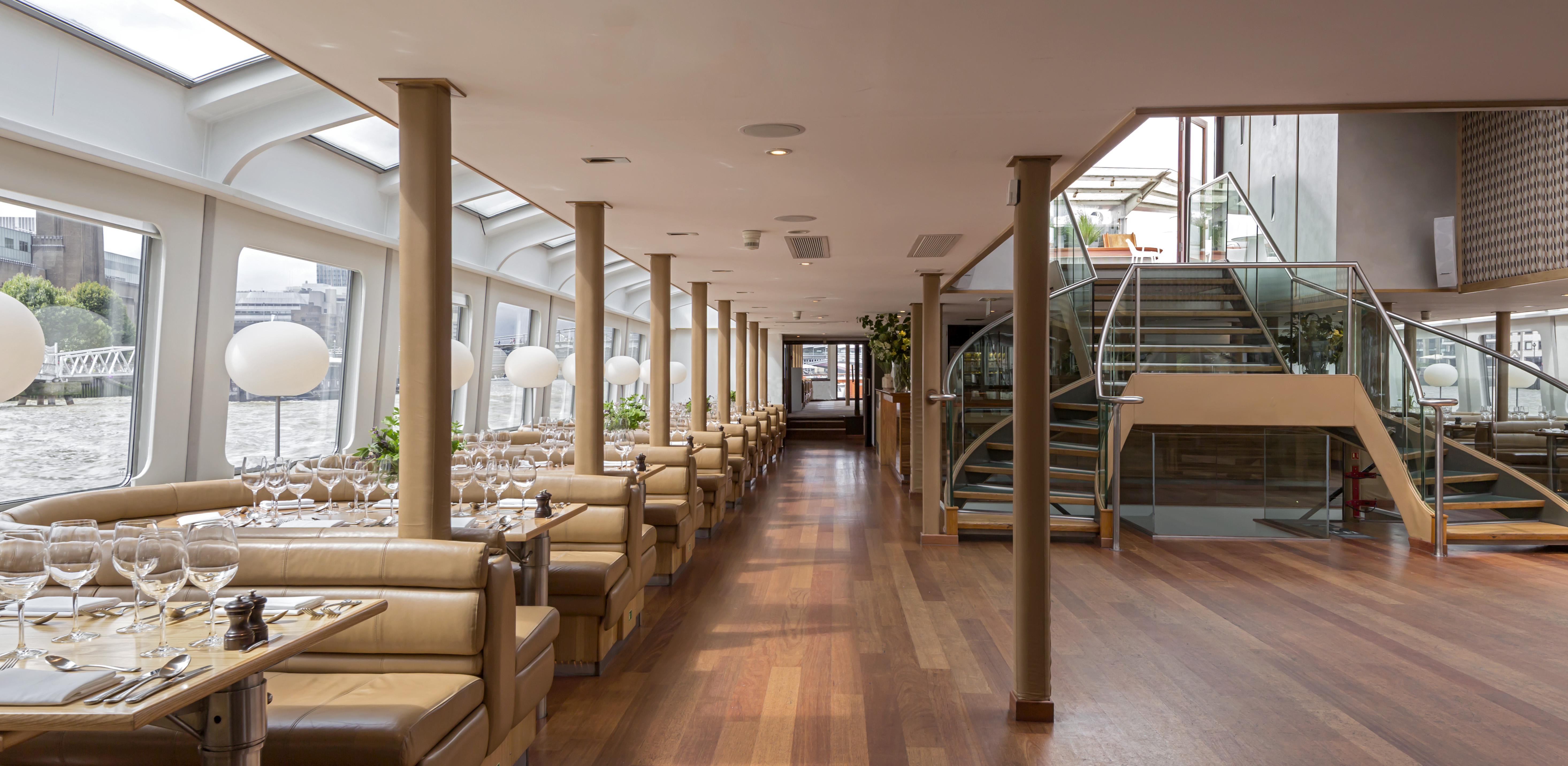 Silver Sturgeon restaurant interior, elegant space for corporate events and celebrations.