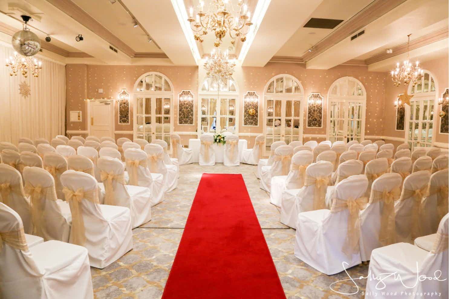 Elegant Charter Suite at Moor Hall Hotel, ideal for weddings and formal events.