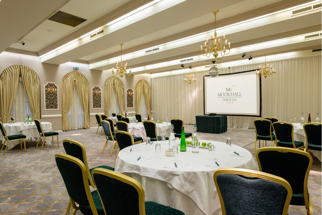 Charter Suite at Moor Hall Hotel: elegant meeting space for corporate events and conferences.