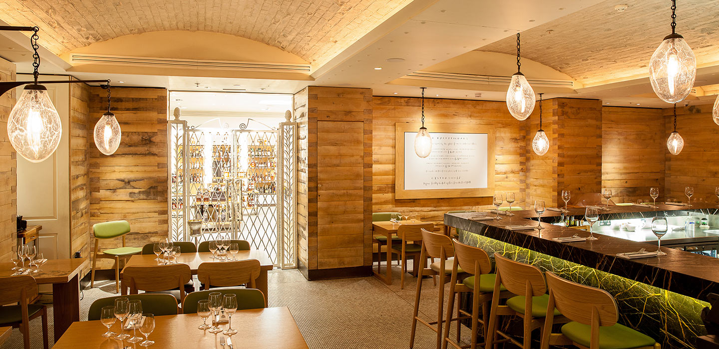 Stylish Wine Bar at Fortnum & Mason, ideal for cocktail receptions and intimate events.