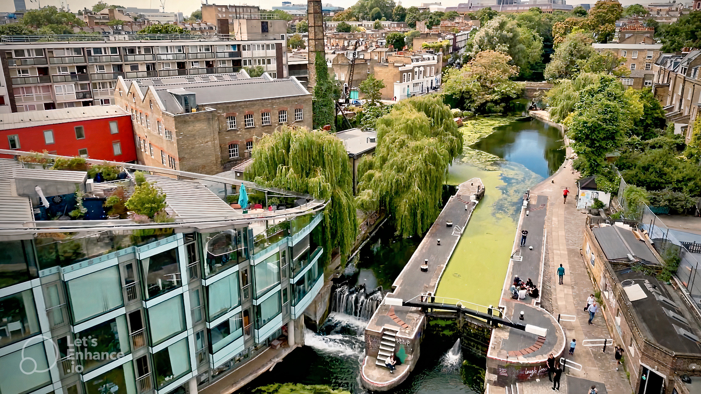 Vibrant outdoor event venue with modern architecture and lush greenery at The Copper Quay.