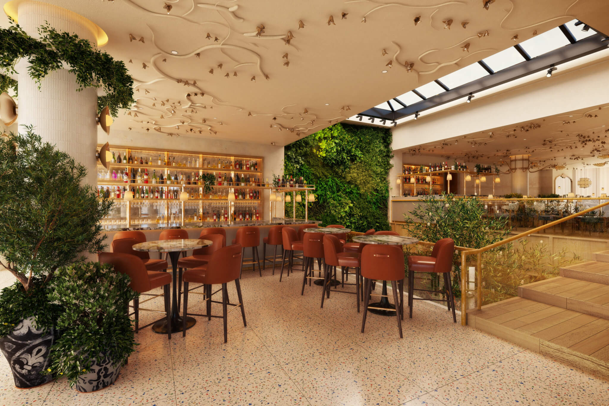 LAVO London venue with greenery wall, ideal for meetings and events.