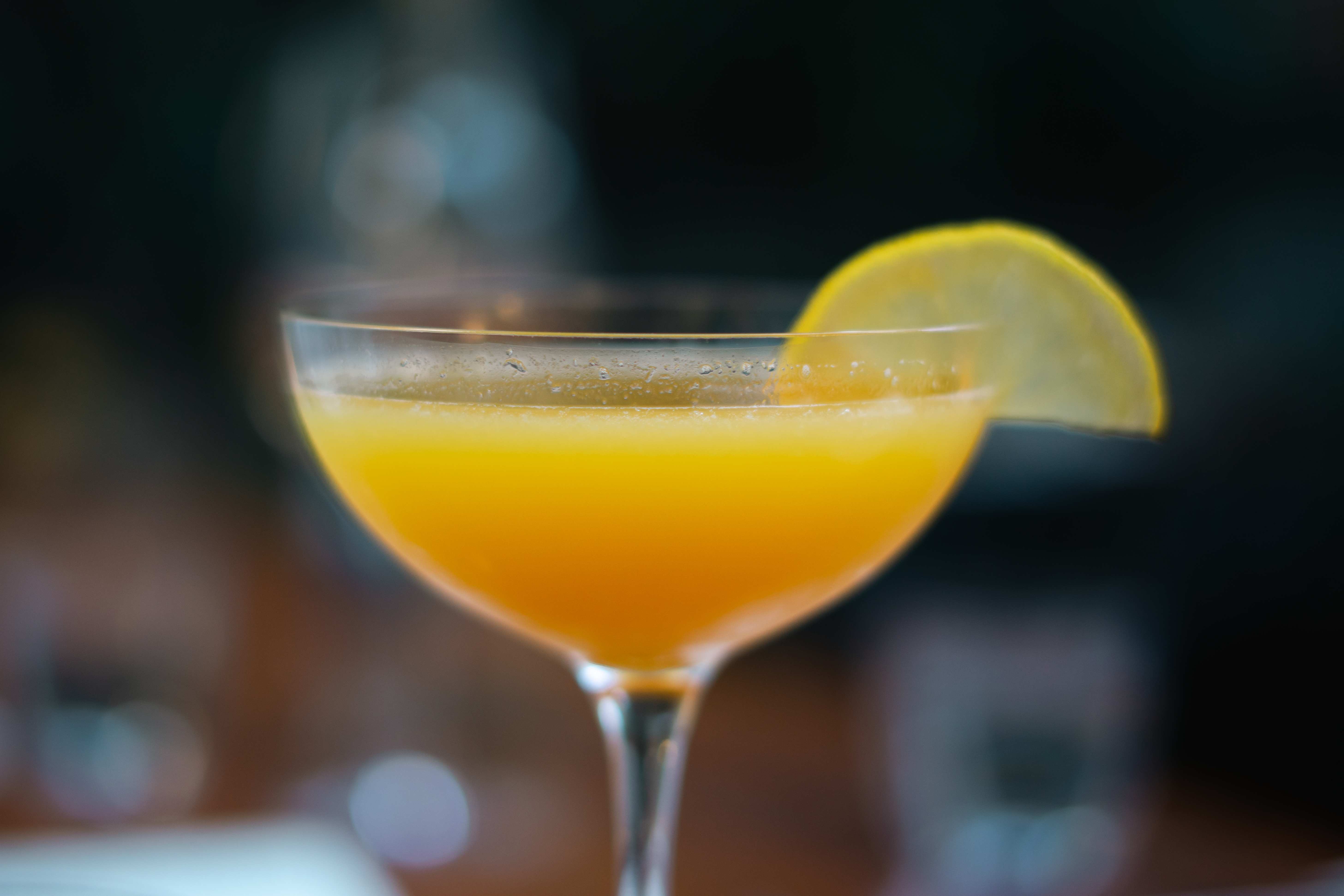 Vibrant cocktail at FARE Restaurant + Bar for networking receptions and celebrations.