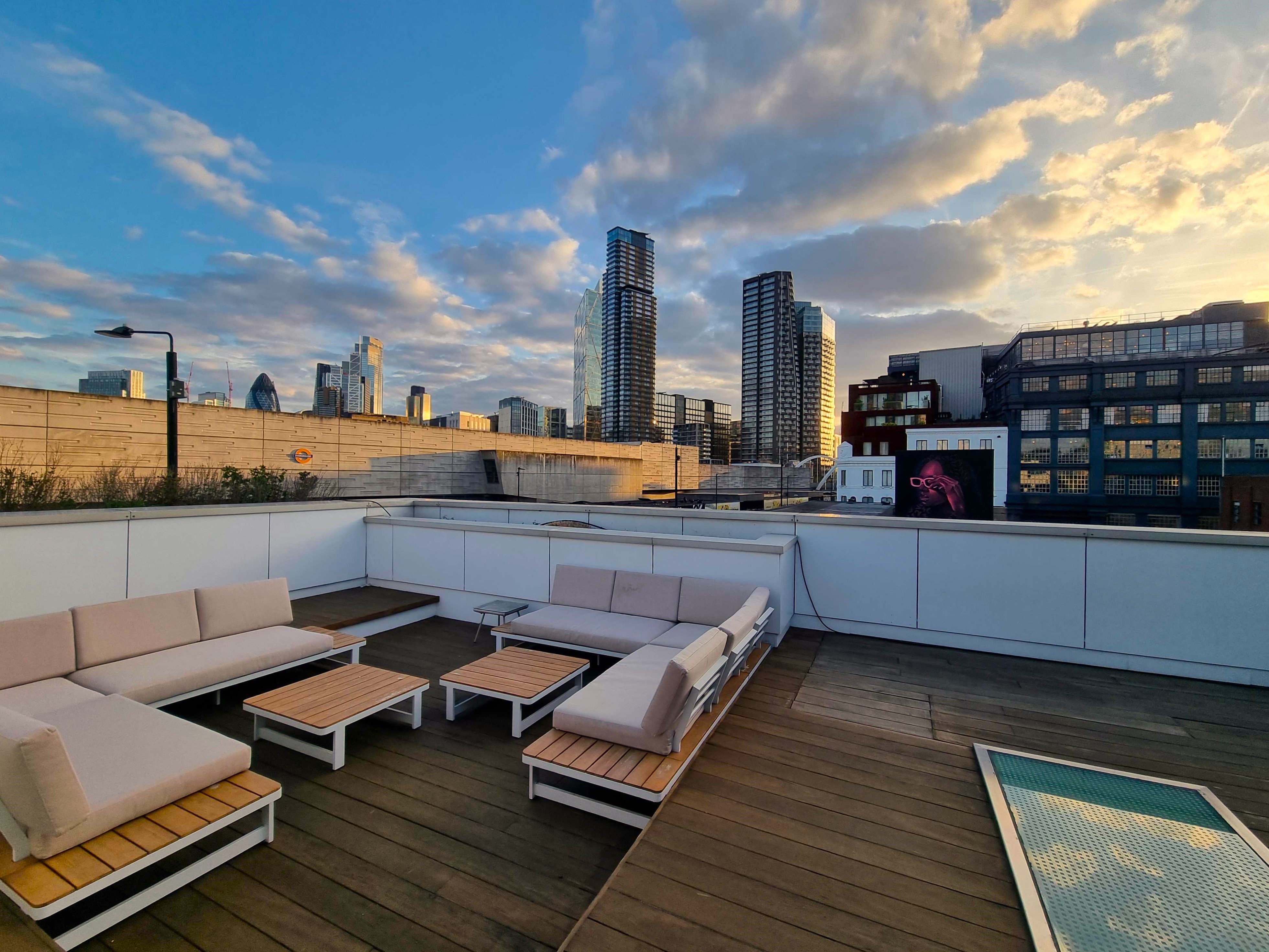Stylish rooftop venue at Sky Guild Gaming Centre for upscale events with skyline views.