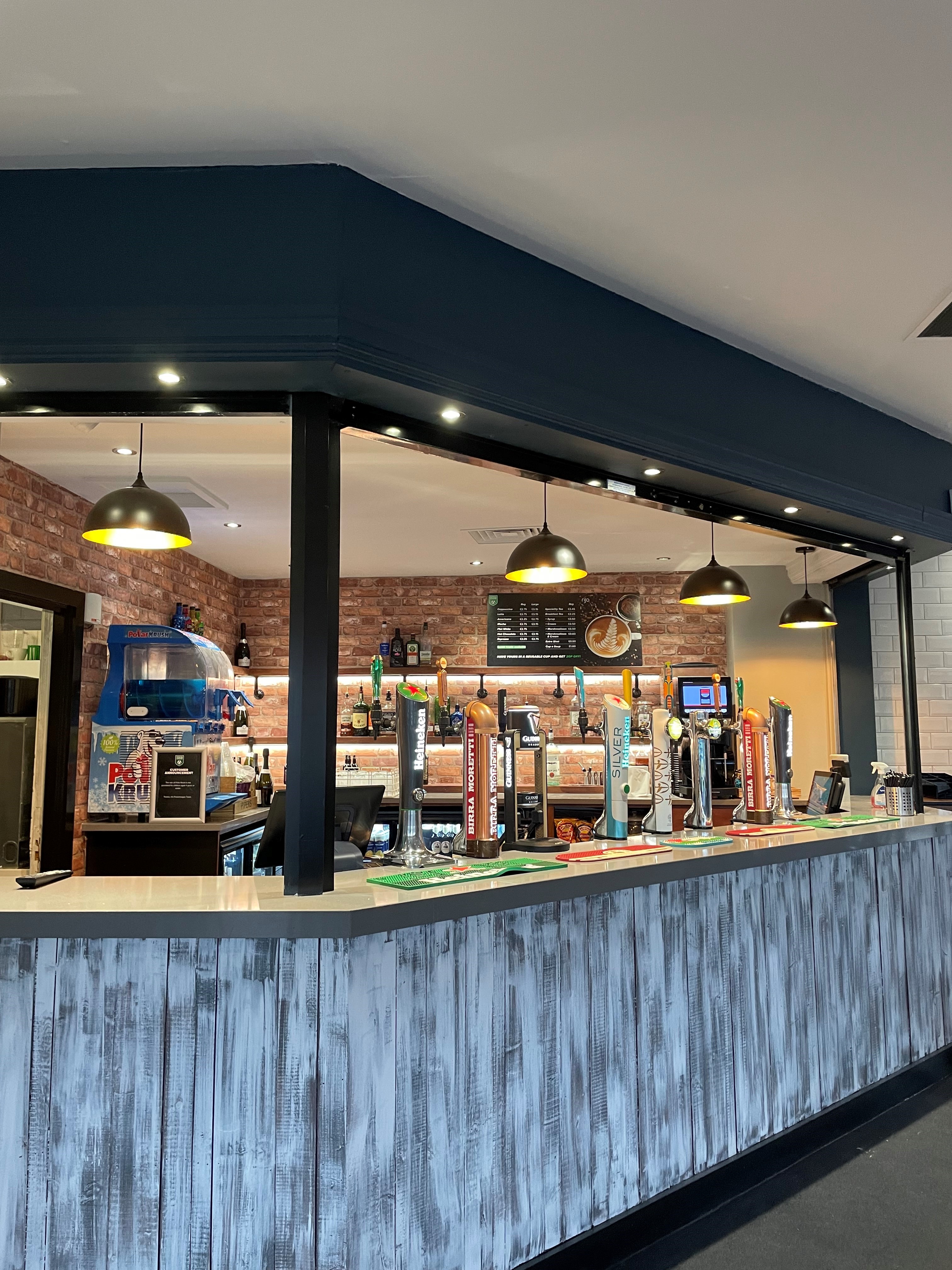 Function Room bar area in Powerleague Manchester, ideal for networking events and social gatherings.