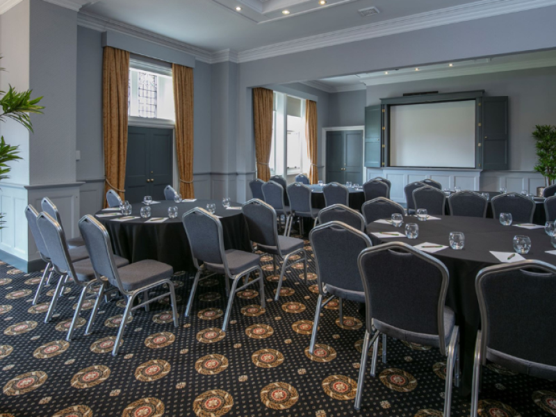Bracebridge Room at Moor Hall Hotel: elegant meeting space for corporate events and workshops.