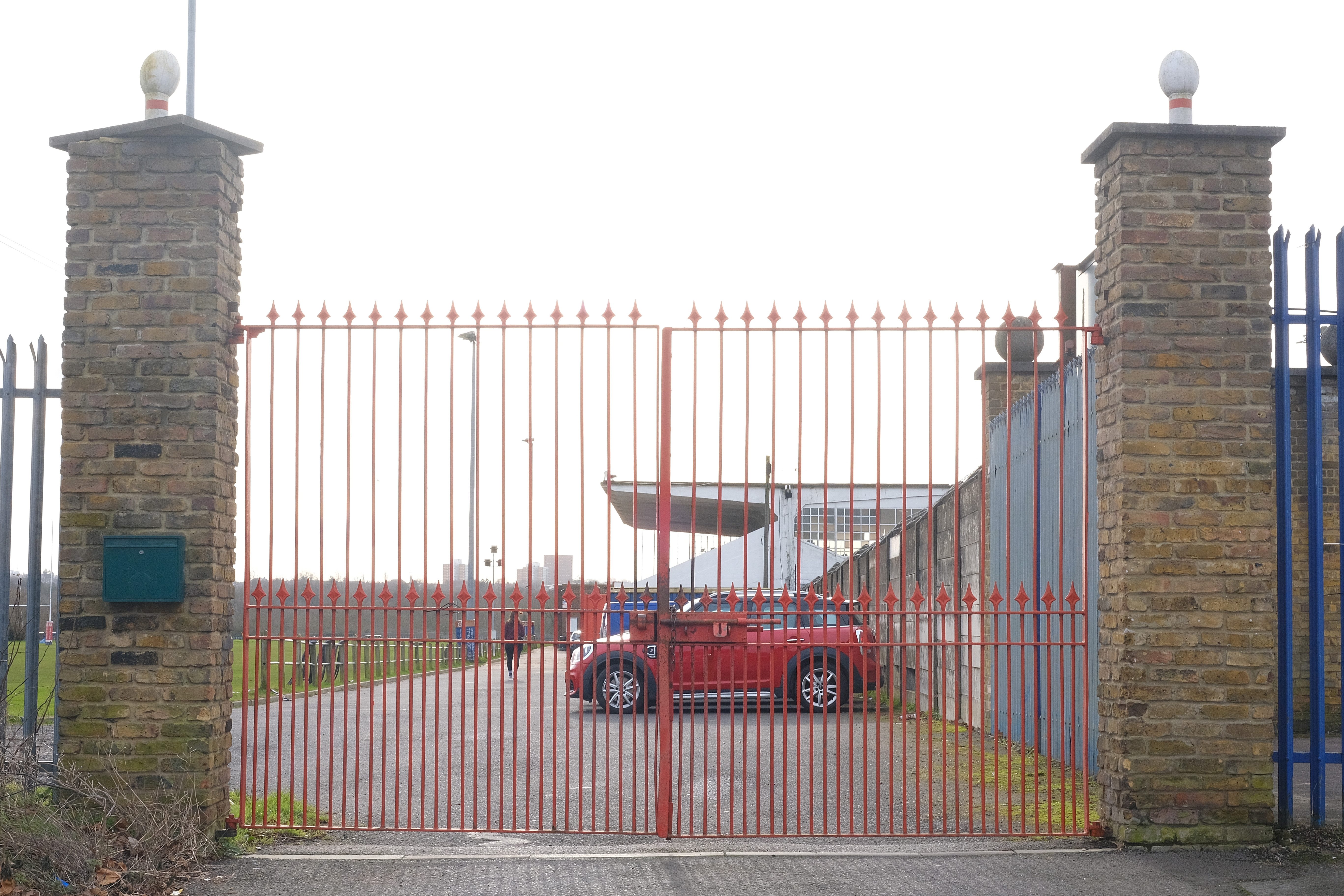 Gated entrance of Clubhouse at FINCHLEY RFC, ideal for private events and gatherings.